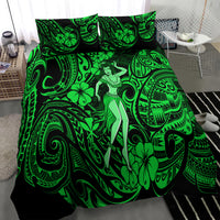Hawaii Hula Girl Bedding Set Polynesian Pattern Green Version LT01 - Polynesian Pride