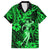 Hawaii Hula Girl Family Matching Off Shoulder Long Sleeve Dress and Hawaiian Shirt Polynesian Pattern Green Version LT01 Dad's Shirt - Short Sleeve Green - Polynesian Pride