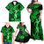 Hawaii Hula Girl Family Matching Off Shoulder Maxi Dress and Hawaiian Shirt Polynesian Pattern Green Version LT01 - Polynesian Pride