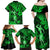 Hawaii Hula Girl Family Matching Off Shoulder Maxi Dress and Hawaiian Shirt Polynesian Pattern Green Version LT01 - Polynesian Pride