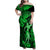 Hawaii Hula Girl Family Matching Off Shoulder Maxi Dress and Hawaiian Shirt Polynesian Pattern Green Version LT01 Mom's Dress Green - Polynesian Pride