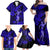 Hawaii Hula Girl Family Matching Off Shoulder Maxi Dress and Hawaiian Shirt Polynesian Pattern Navy Blue Version LT01 - Polynesian Pride