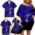 Hawaii Hula Girl Family Matching Off Shoulder Short Dress and Hawaiian Shirt Polynesian Pattern Navy Blue Version LT01 - Polynesian Pride