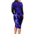 Hawaii Hula Girl Long Sleeve Bodycon Dress Polynesian Pattern Navy Blue Version LT01 - Polynesian Pride