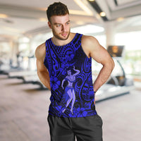 Hawaii Hula Girl Men Tank Top Polynesian Pattern Navy Blue Version LT01 - Polynesian Pride