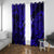 Hawaii Hula Girl Window Curtain Polynesian Pattern Navy Blue Version LT01 Grommets Blue - Polynesian Pride