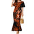 Hawaii Hula Girl Family Matching Mermaid Dress and Hawaiian Shirt Polynesian Pattern Orange Version LT01 Mom's Dress Orange - Polynesian Pride