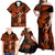 Hawaii Hula Girl Family Matching Off Shoulder Maxi Dress and Hawaiian Shirt Polynesian Pattern Orange Version LT01 - Polynesian Pride