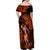 Hawaii Hula Girl Family Matching Off Shoulder Maxi Dress and Hawaiian Shirt Polynesian Pattern Orange Version LT01 - Polynesian Pride