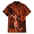 Hawaii Hula Girl Family Matching Short Sleeve Bodycon Dress and Hawaiian Shirt Polynesian Pattern Orange Version LT01 - Polynesian Pride