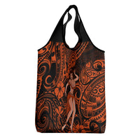 Hawaii Hula Girl Grocery Bag Polynesian Pattern Orange Version LT01 - Polynesian Pride