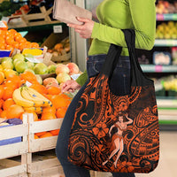 Hawaii Hula Girl Grocery Bag Polynesian Pattern Orange Version LT01 - Polynesian Pride