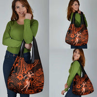 Hawaii Hula Girl Grocery Bag Polynesian Pattern Orange Version LT01 - Polynesian Pride