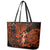 Hawaii Hula Girl Leather Tote Bag Polynesian Pattern Orange Version LT01 - Polynesian Pride