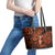 Hawaii Hula Girl Leather Tote Bag Polynesian Pattern Orange Version LT01 - Polynesian Pride