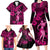 Hawaii Hula Girl Family Matching Long Sleeve Bodycon Dress and Hawaiian Shirt Polynesian Pattern Pink Version LT01 - Polynesian Pride