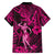 Hawaii Hula Girl Family Matching Short Sleeve Bodycon Dress and Hawaiian Shirt Polynesian Pattern Pink Version LT01 - Polynesian Pride