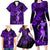 Hawaii Hula Girl Family Matching Long Sleeve Bodycon Dress and Hawaiian Shirt Hibiscus Hawaii Tribal Tattoo Purple Version LT01 - Polynesian Pride