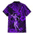 Hawaii Hula Girl Family Matching Long Sleeve Bodycon Dress and Hawaiian Shirt Hibiscus Hawaii Tribal Tattoo Purple Version LT01 - Polynesian Pride