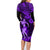 Hawaii Hula Girl Family Matching Long Sleeve Bodycon Dress and Hawaiian Shirt Hibiscus Hawaii Tribal Tattoo Purple Version LT01 - Polynesian Pride