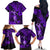 Hawaii Hula Girl Family Matching Off Shoulder Long Sleeve Dress and Hawaiian Shirt Hibiscus Hawaii Tribal Tattoo Purple Version LT01 - Polynesian Pride