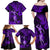 Hawaii Hula Girl Family Matching Off Shoulder Maxi Dress and Hawaiian Shirt Hibiscus Hawaii Tribal Tattoo Purple Version LT01 - Polynesian Pride