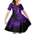 Hawaii Hula Girl Family Matching Off Shoulder Short Dress and Hawaiian Shirt Hibiscus Hawaii Tribal Tattoo Purple Version LT01 Daughter's Dress Purple - Polynesian Pride