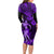 Hawaii Hula Girl Long Sleeve Bodycon Dress Hibiscus Hawaii Tribal Tattoo Purple Version LT01 - Polynesian Pride