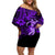 Hawaii Hula Girl Off Shoulder Short Dress Hibiscus Hawaii Tribal Tattoo Purple Version LT01 Women Purple - Polynesian Pride