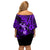 Hawaii Hula Girl Off Shoulder Short Dress Hibiscus Hawaii Tribal Tattoo Purple Version LT01 - Polynesian Pride