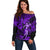 Hawaii Hula Girl Off Shoulder Sweater Hibiscus Hawaii Tribal Tattoo Purple Version LT01 Women Purple - Polynesian Pride