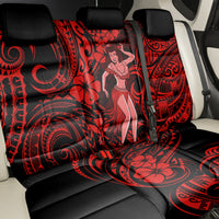 Hawaii Hula Girl Back Car Seat Cover Hibiscus Hawaii Tribal Tattoo Red Version LT01 - Polynesian Pride