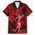 Hawaii Hula Girl Family Matching Long Sleeve Bodycon Dress and Hawaiian Shirt Hibiscus Hawaii Tribal Tattoo Red Version LT01 Dad's Shirt - Short Sleeve Red - Polynesian Pride