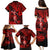 Hawaii Hula Girl Family Matching Puletasi Dress and Hawaiian Shirt Hibiscus Hawaii Tribal Tattoo Red Version LT01 - Polynesian Pride