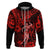 Hawaii Hula Girl Hoodie Hibiscus Hawaii Tribal Tattoo Red Version LT01 Zip Hoodie Red - Polynesian Pride