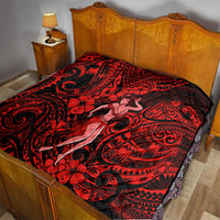 Hawaii Hula Girl Quilt Hibiscus Hawaii Tribal Tattoo Red Version LT01 - Polynesian Pride