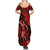 Hawaii Hula Girl Summer Maxi Dress Hibiscus Hawaii Tribal Tattoo Red Version LT01 - Polynesian Pride