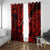 Hawaii Hula Girl Window Curtain Hibiscus Hawaii Tribal Tattoo Red Version LT01 Grommets Red - Polynesian Pride