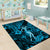 Hawaii Hula Girl Area Rug Hibiscus Hawaii Tribal Tattoo Sky Blue Version LT01 - Polynesian Pride