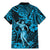 Hawaii Hula Girl Family Matching Mermaid Dress and Hawaiian Shirt Hibiscus Hawaii Tribal Tattoo Sky Blue Version LT01 - Polynesian Pride