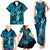 Hawaii Hula Girl Family Matching Tank Maxi Dress and Hawaiian Shirt Hibiscus Hawaii Tribal Tattoo Sky Blue Version LT01 - Polynesian Pride