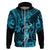 Hawaii Hula Girl Hoodie Hibiscus Hawaii Tribal Tattoo Sky Blue Version LT01 Zip Hoodie Blue - Polynesian Pride