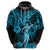 Hawaii Hula Girl Hoodie Hibiscus Hawaii Tribal Tattoo Sky Blue Version LT01 - Polynesian Pride