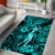 Hawaii Hula Girl Area Rug Hibiscus Hawaii Tribal Tattoo Turquoise Version LT01 - Polynesian Pride