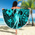 Hawaii Hula Girl Beach Blanket Hibiscus Hawaii Tribal Tattoo Turquoise Version LT01 - Wonder Print Shop