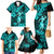 Hawaii Hula Girl Family Matching Mermaid Dress and Hawaiian Shirt Hibiscus Hawaii Tribal Tattoo Turquoise Version LT01 - Polynesian Pride