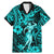 Hawaii Hula Girl Family Matching Mermaid Dress and Hawaiian Shirt Hibiscus Hawaii Tribal Tattoo Turquoise Version LT01 Dad's Shirt - Short Sleeve Turquoise - Polynesian Pride