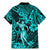 Hawaii Hula Girl Family Matching Mermaid Dress and Hawaiian Shirt Hibiscus Hawaii Tribal Tattoo Turquoise Version LT01 - Polynesian Pride