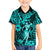 Hawaii Hula Girl Family Matching Off Shoulder Long Sleeve Dress and Hawaiian Shirt Hibiscus Hawaii Tribal Tattoo Turquoise Version LT01 Son's Shirt Turquoise - Polynesian Pride