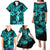 Hawaii Hula Girl Family Matching Puletasi Dress and Hawaiian Shirt Hibiscus Hawaii Tribal Tattoo Turquoise Version LT01 - Polynesian Pride